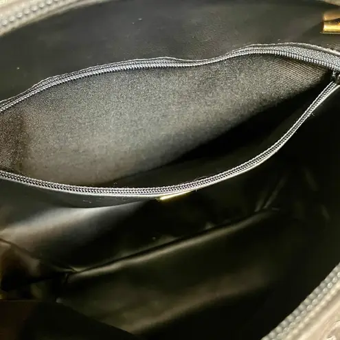 Bally Gray Woven Leather & Suede Vintage Intrecciato Double Strap Shoulder Bag