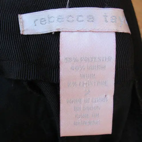 Rebecca Taylor Black Wool Blend Straight Leg Pants