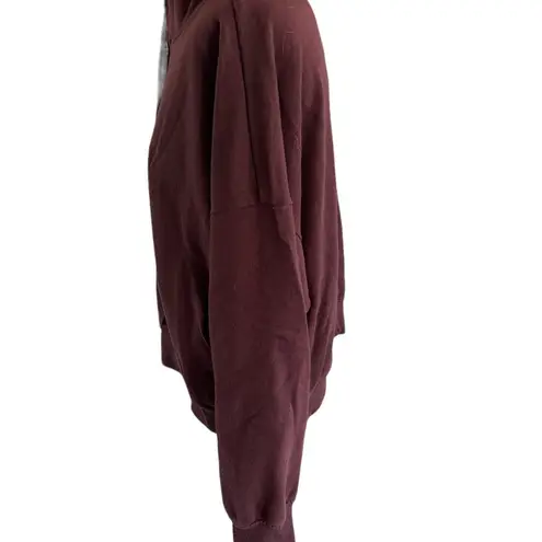 Sage  Burgundy Cropped Hoodie with Message on Front - Image 3