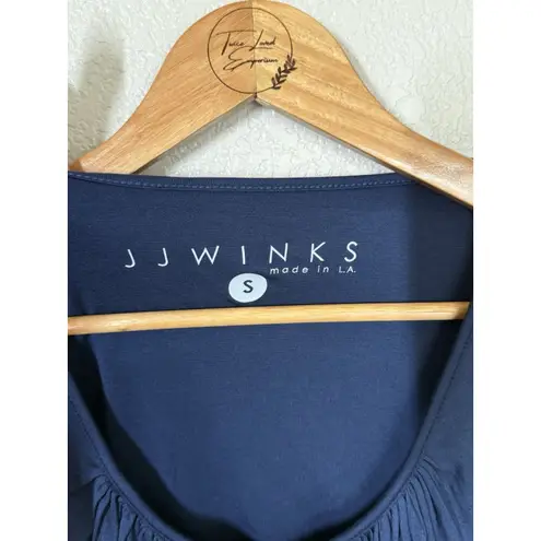 JJ Winks Navy Full Moon Long Sleeve Top Small Braless Soft Braless Sleep Blue