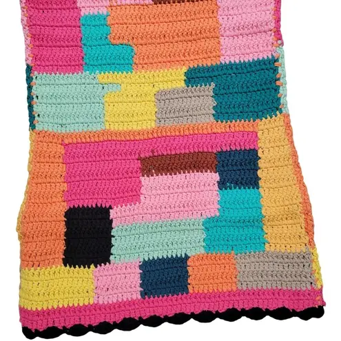 Tach Clothing Crochet Patchwork Mini Dress Handknitted Meryl Multi L Pink Size L