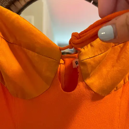 Reformation Women’s The Sea Orange Spaghetti Strap Mini Dress Double Tie 🧡 Size 0