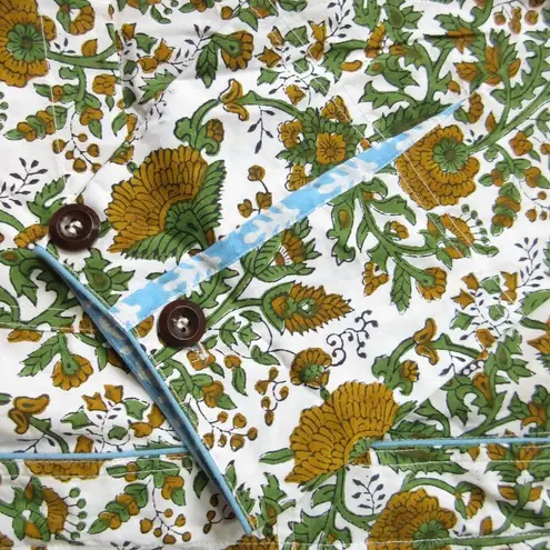 SZ Blockprint Jumpsuit Padra Print in Moss Floral Cotton One