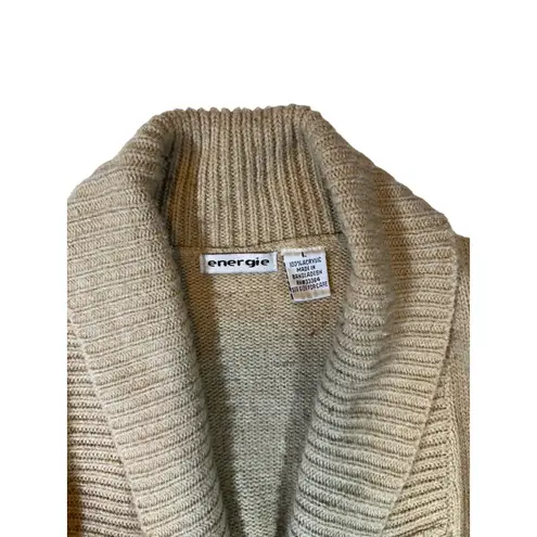 Energie Women's Beige Shawl Collar Cardigan Sweater Size L
