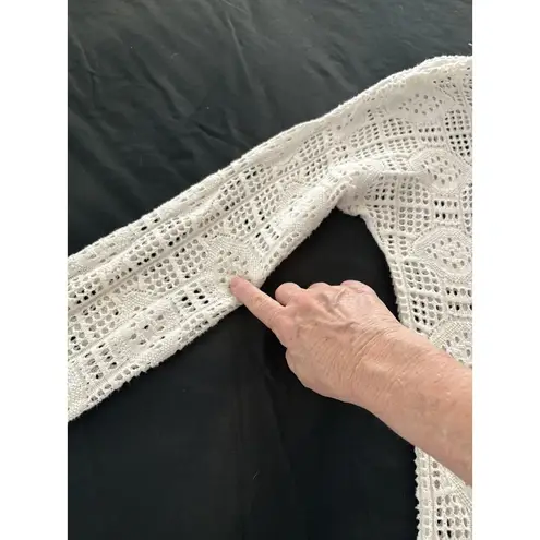 Soft Surroundings Top Womens XS Oversize Crochet Boho Coverup Coastal *