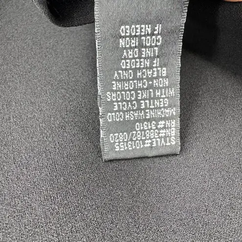 I.N. San Francisco blouse women's M mesh polka dot puff sweetheart stretch black