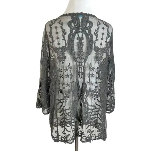 Sundance Mavis Lace Kimono in Carbon Gray Medium Bohemian Stevie Nicks Witchy