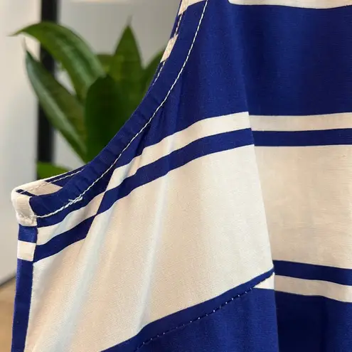 Milly for Design Nation Poplin Placket Pleated Woven Stripe Dress, 4