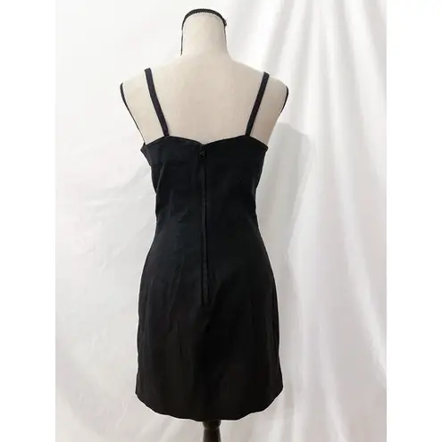 JR's Dresses Vintage 90s Black Linen Mini Dress
