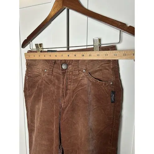 Silver Jeans Suki Military Surplus Skinny Corduroy Flare Pants Brown 26 X 34 Purple