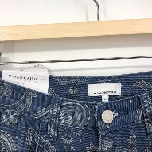 We Wore What The Icon Jean in Paisley Night Sky Size 27 Mid Rise Straight Leg NEW