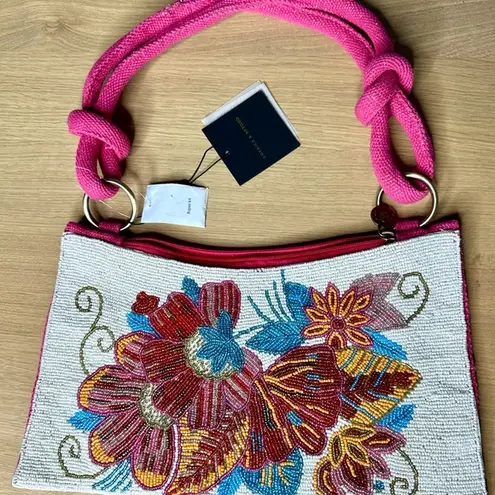 Pink Beaded Floral Handbag by America & Beyond