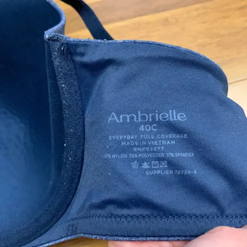 Ambrielle Everyday Full Coverage Bra Size 40C Blue Adjustable Back Closure