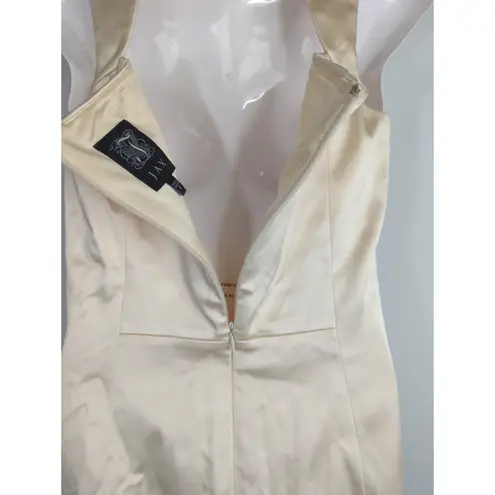 Jax Cream Satin Midi Cocktail Dress‎ Women's Size 4 Party Elegant Formal
