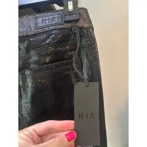 RTA Leather Ryland Two Toned Snake Skin Leather Pant Blackness Lit Womens Size 2 Purple