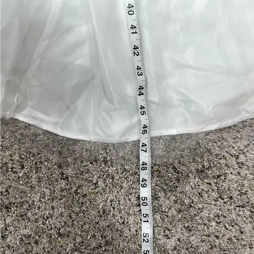 Lulus Graceful Beauty White 3D Floral Tulle Sleeveless Maxi Dress XS NWT