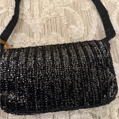 NWT Las Vegas Black Sequin Beaded Shoulder Bag Made in India Handcrafted Viral
