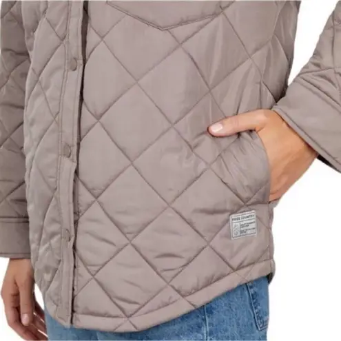 Free Country Trailblazer Taupe Chill Quilted Oversized Shacket Button Jacket