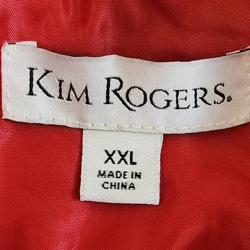 kim rogers Kim Roger Red Plaid Puffer Vest Size XXL Plus Size Preppy Winter Vest