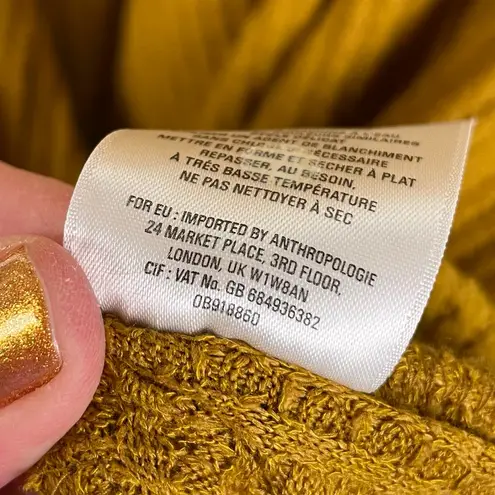 Akemi + Kin Anthropologie Woodruff Waffle Rib Knit Wrap Top Size Small Mustard - Image 9