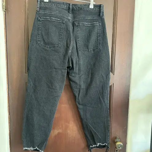 Abercrombie & Fitch  |  Curve Love The Mom High Rise Jeans Black Destroyed Sz 20