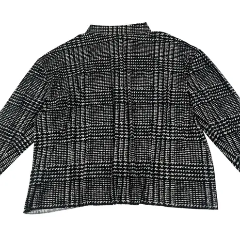 Norma Kamali Oversized Glen Plaid Boyfriend Shirt Blouse