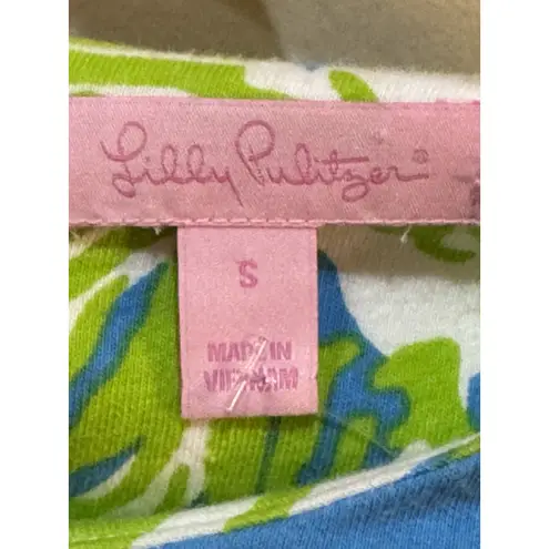 Lilly Pulitzer  Dress Charlene Shift Limeade Lion‎ Print Green Knit Cotton Size S