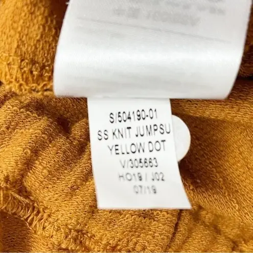 Old Navy  Short Sleeve Jumpsuit Yellow Ochre Black Polka Dots Women's Size Small