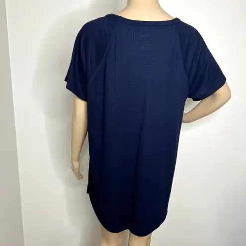 Sonoma  Navy Criss Cross Ribbed Short Sleeve Top