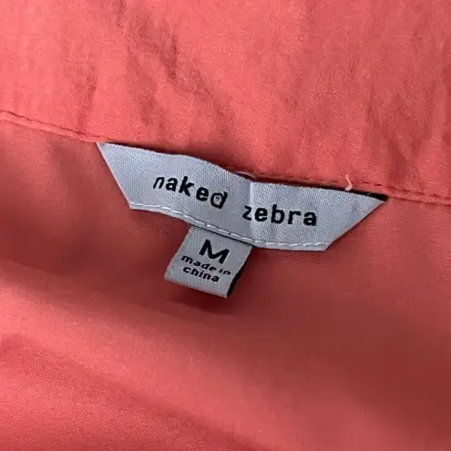 Naked Zebra St Bernard  Faux Wrap Mini Skirt Coral Ruffle Hem Boho Beach S/M