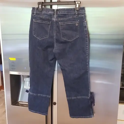 Susan Graver ππ Regular High Stretch Denim Crop Jeans with Ties 8P