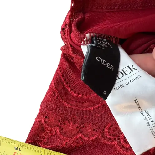 Cider Women’s Size S Lace Tank Top Burgundy Red Plunge Neck Y2K Euro Summer
