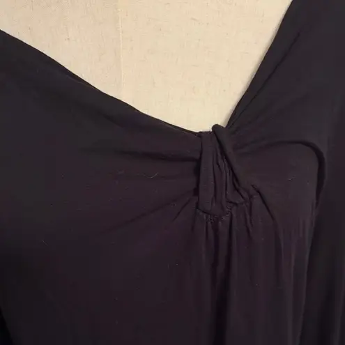 Ellen Tracy Black Tie Front Long Sleeve Tunic