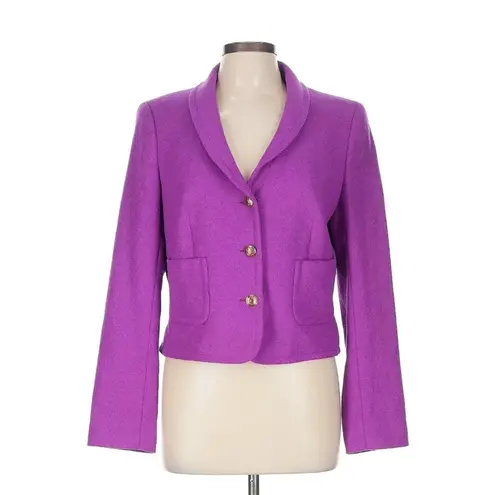 Escada VTG Wool Blend Blazer Purple Sz 8 Old Money retro Preppy Artsy Jacket
