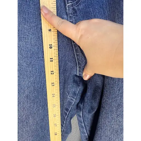 Vintage Zoey & Beth Jeans Women's Sz 2x Capri Bejeweled Crystal Rolled Hem Y2K Blue