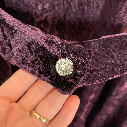 Coldwater Creek Velvet Jacket Lace Collar Purple Women Button Up Victorian Size Large Delicate
