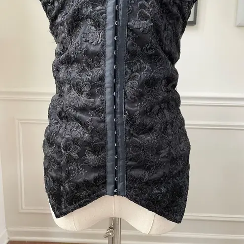 Kookai Black Satin Jacquard Bustier Top Mon Wife $100 S M