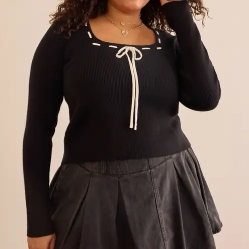 NEW Arula Black Ribbon Sweater Plus Size C / 3X NWT