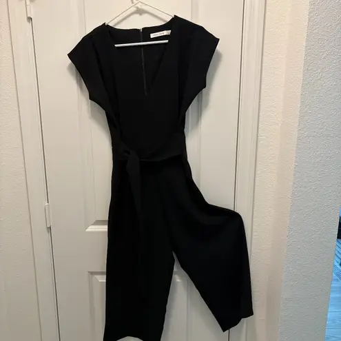 Bishop and Young Lenox Wide Leg Jumpsuit with Tie at Front Waist Black Size Small