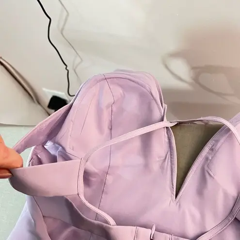 Aidan Mattox Aidan by lilac purple plunge neck cage back column gown size 10