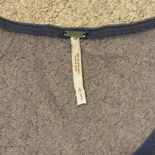 Free People  Embellished Mesh Mini Slip Dress Beaded Blue Size Small Boho Sheer