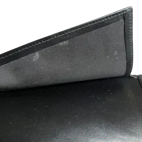 Vintage Ghurka Marley Hodgson MH Logo Black Leather Snap Tab Checkbook Wallet