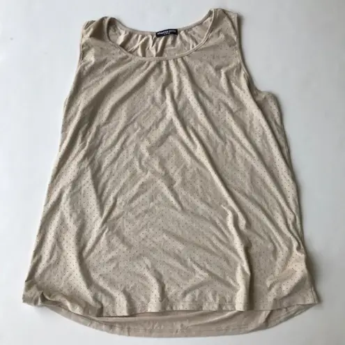 cha cha vente Sleeveless Top Faux Suede Beige New