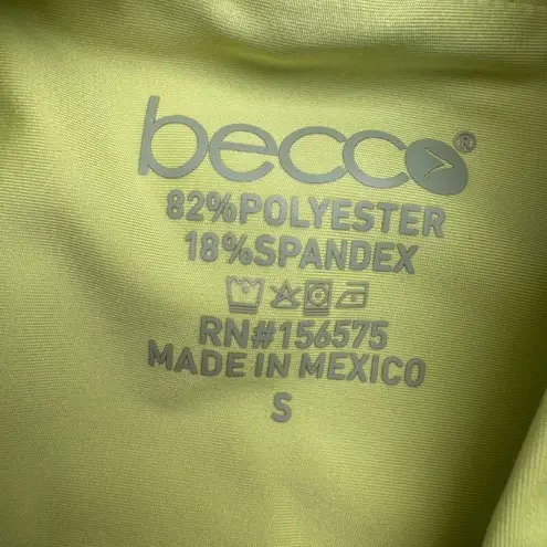 BECCO Sport Bra Neon Yellow Cross Back Athletic Workout Gym S