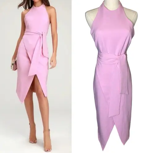 Finders Keepers Essie Tie-Front Halter Mauve Dress Pink size XS