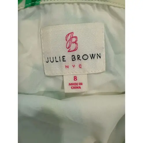Julie Brown Sleeveless Floral Racerback Mini Dress Green Women's Size 8