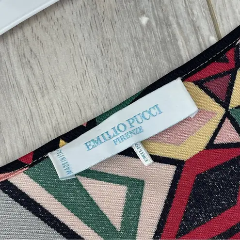 Emilio Pucci Tunic silk abstract geometric dress womens Gray (size 12)