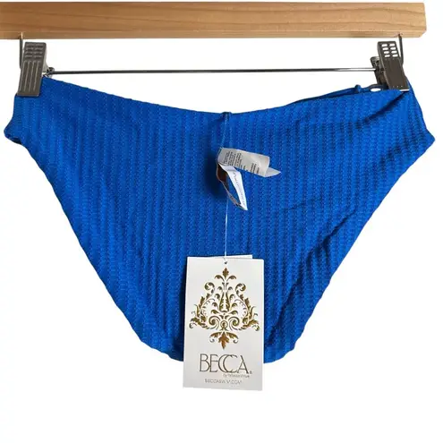 BECCA by Rebecca virtue Becca Jocelyn Blue Ribbed O-Ring Two Piece Bikini Swimsuit Set Size Small