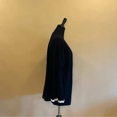 Charter Club Deep Black Spring Horizon Pleated Long Sleeve Knit Cardigan Size XL - Image 3