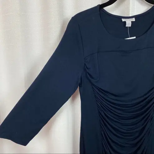 A pea in the pod  Navy Blue Ruched Body Con Maternity Dress Sz.M NWT